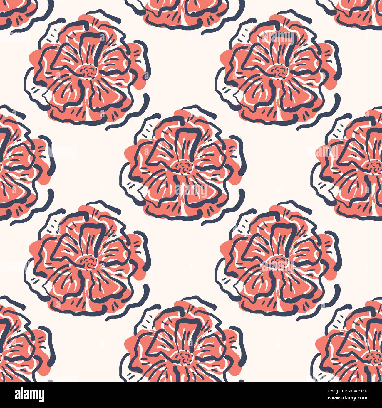 Wild meadow flower seamless vector pattern background. Modern floral ...