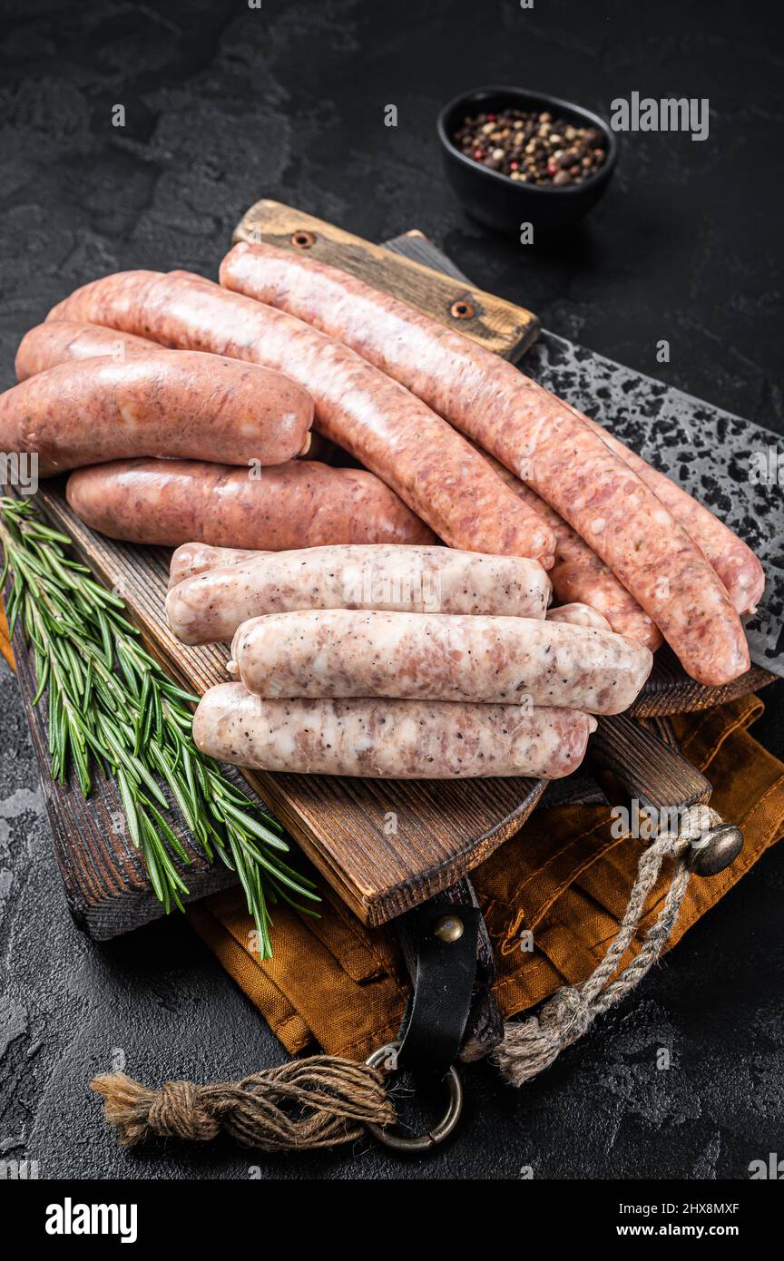 Mix fresh raw sausages. Beef, pork, lamb and chicken mince meat