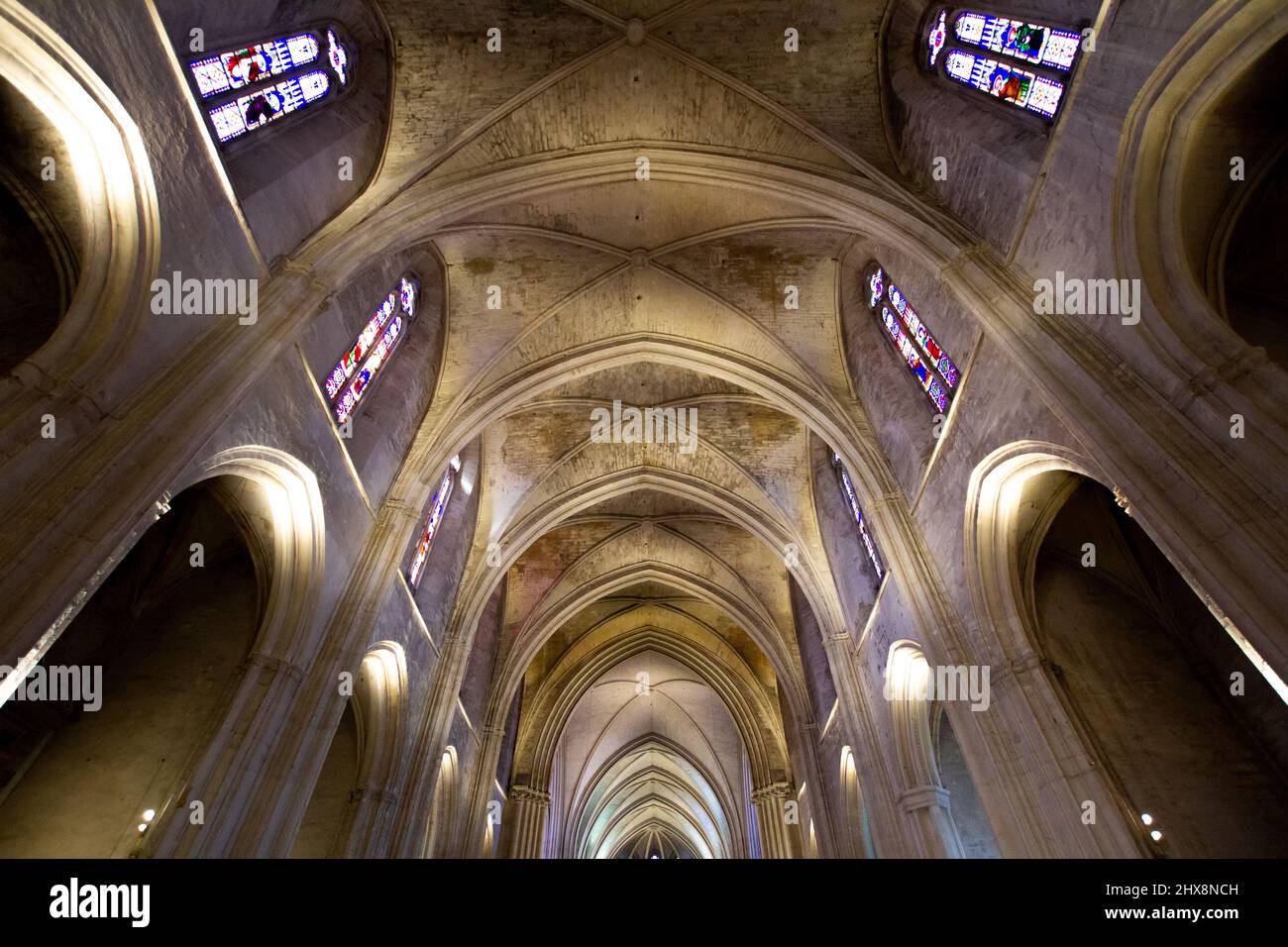 Cathedral interior ceiling, France Stock Photo - Alamy