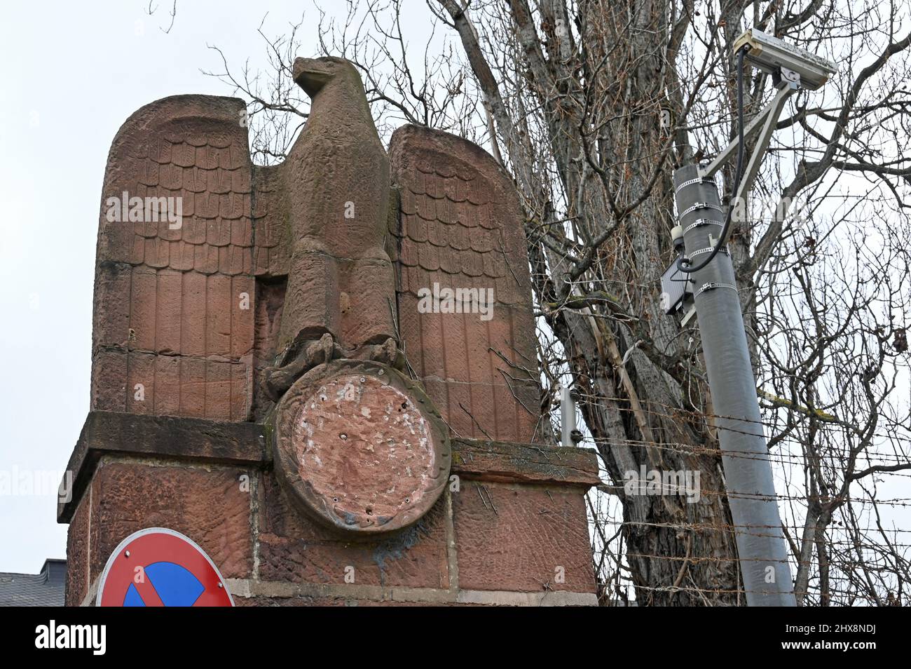 Relic of Nazi architecture at a barracks in Heidelberg-Rohrbach Stock Photo