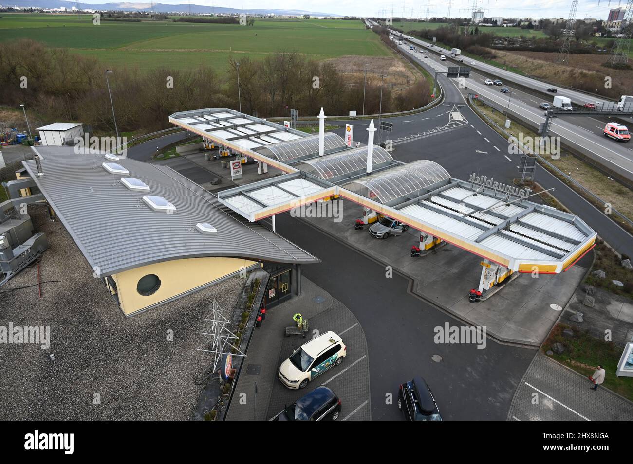 Autobahn filling station near Frankfurt Stock Photo