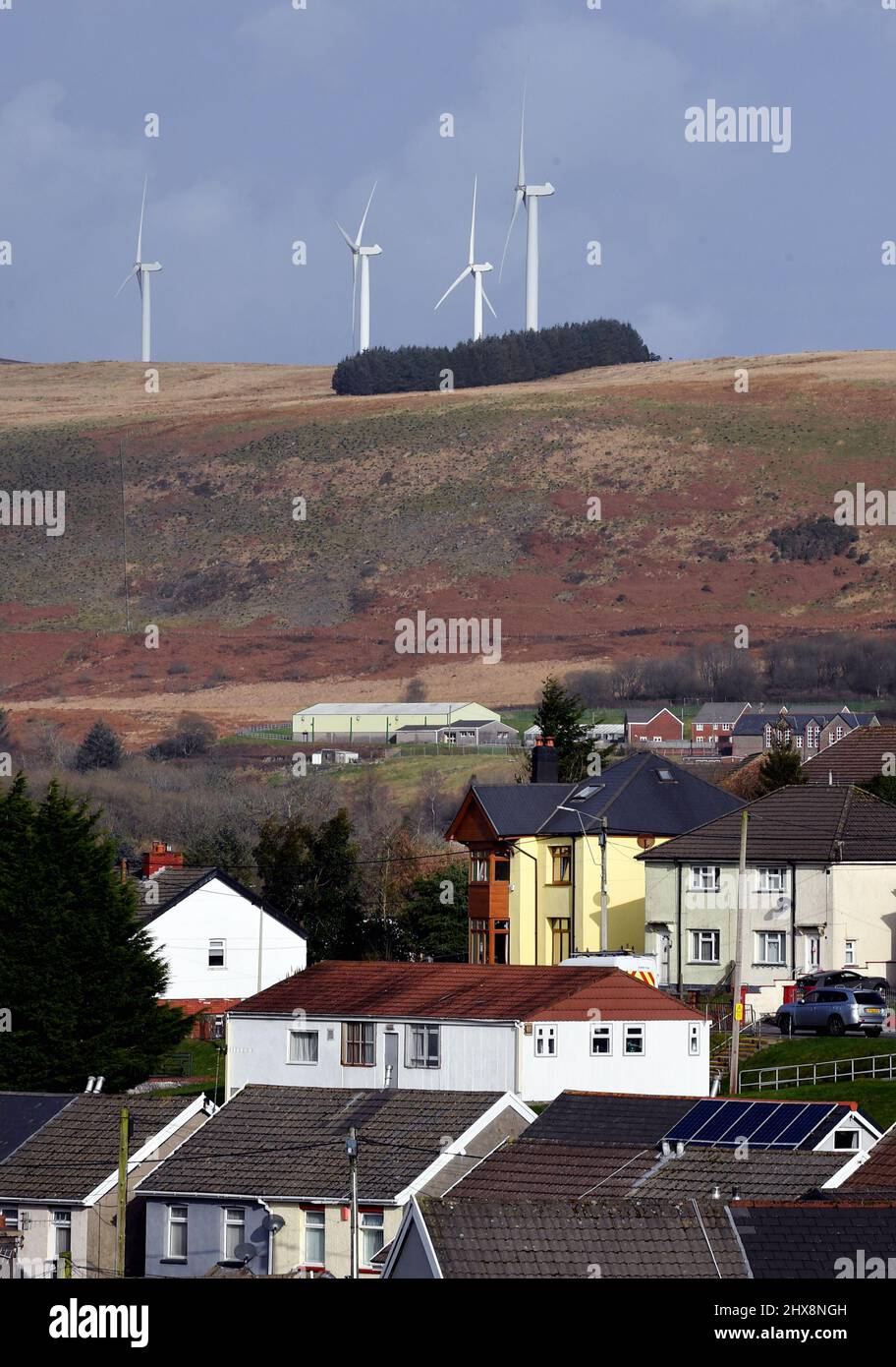 The village of Gilfach Goch near Tonyrefail, which is suurounded by