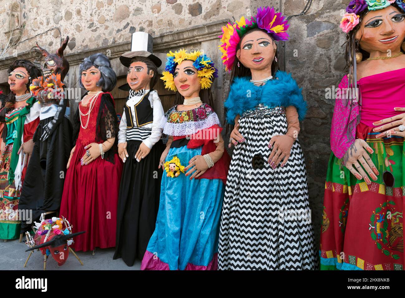 Mexico,Guanajuato State, San Miguel de Allende,  'Desfile de Gigantes', Mojigangas, paper mache puppet parade Stock Photo