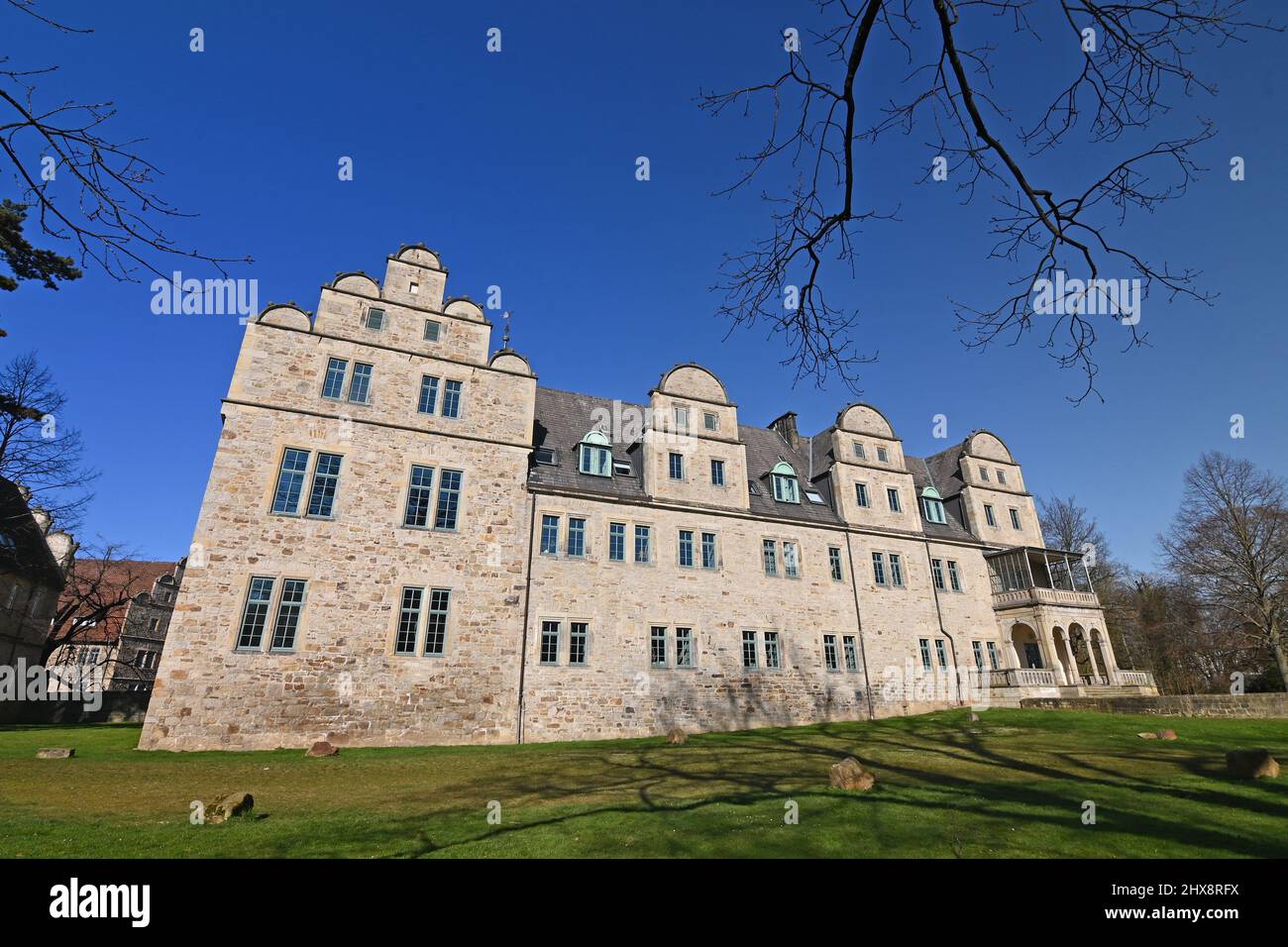Castle in Weser Renaissance style Stock Photo