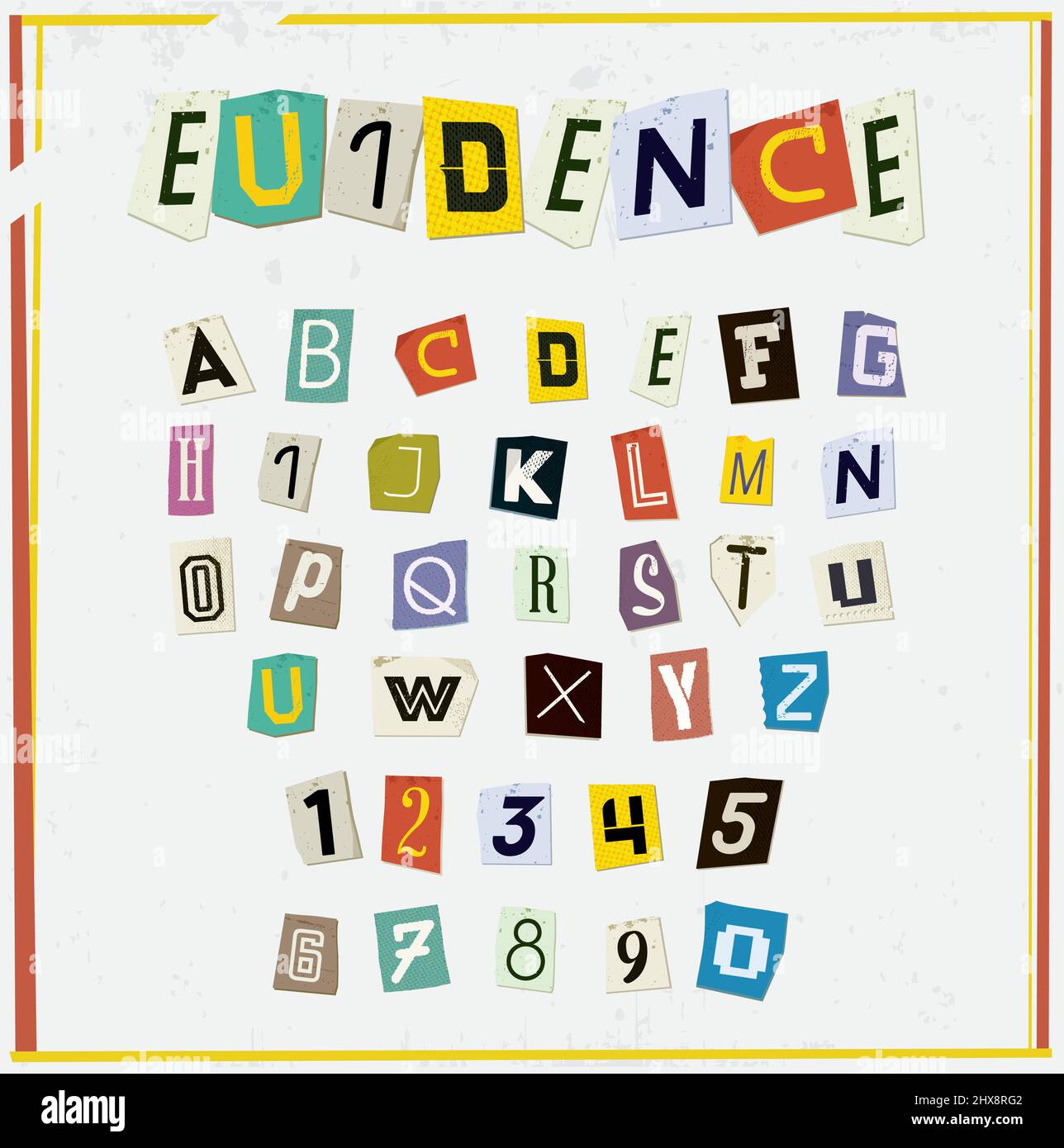 Colorful Newspaper Cut Letters Set Stock Vector Image & Art Alamy