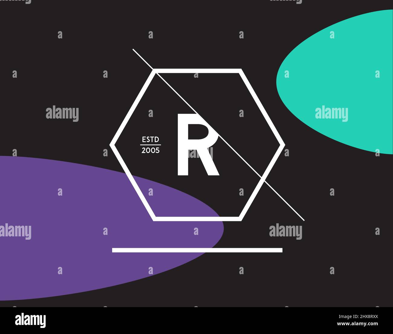 Minimal Geometric Lined Template for Hipster Identity in Vector Stock Vector
