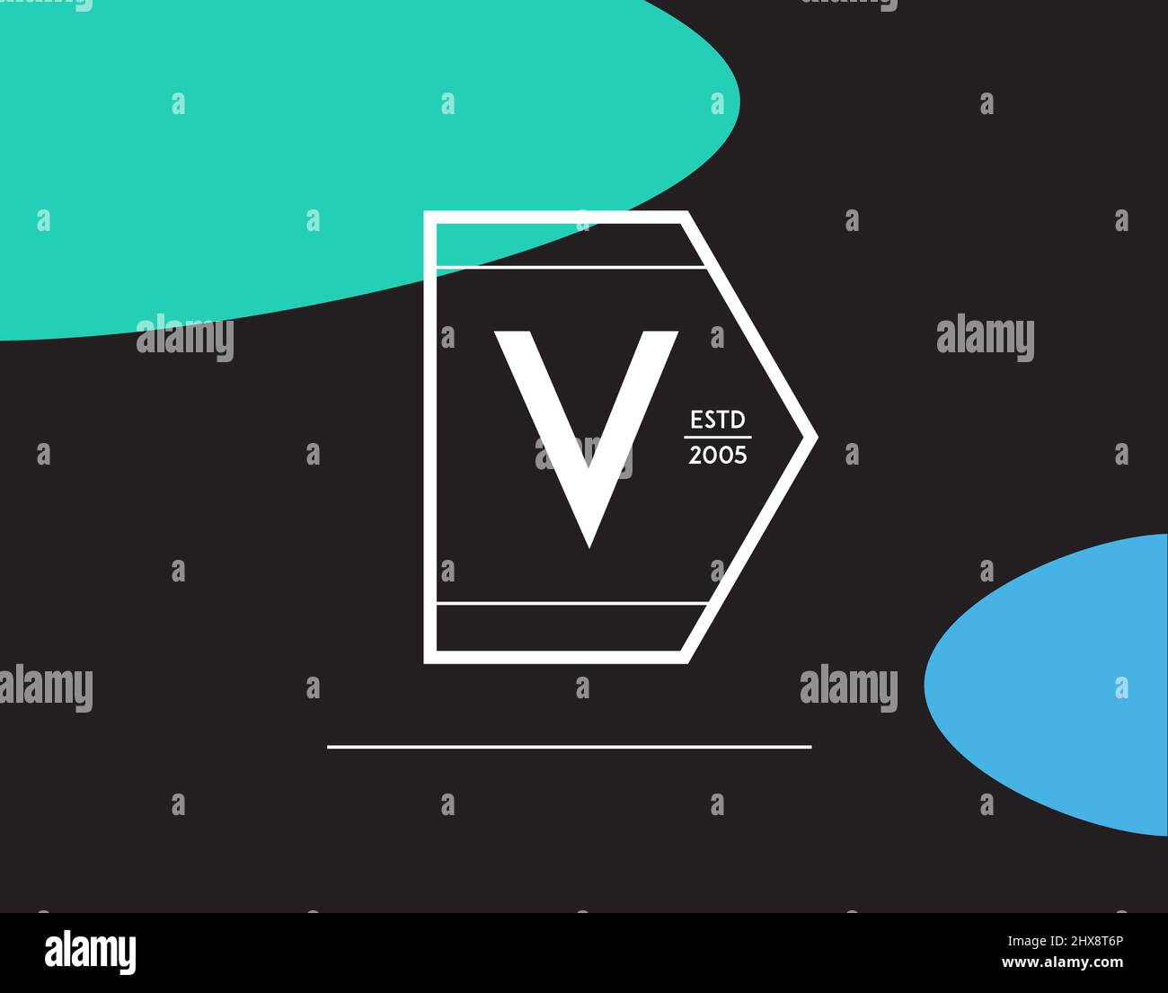 Minimal Geometric Lined Template for Hipster Identity in Vector Stock Vector