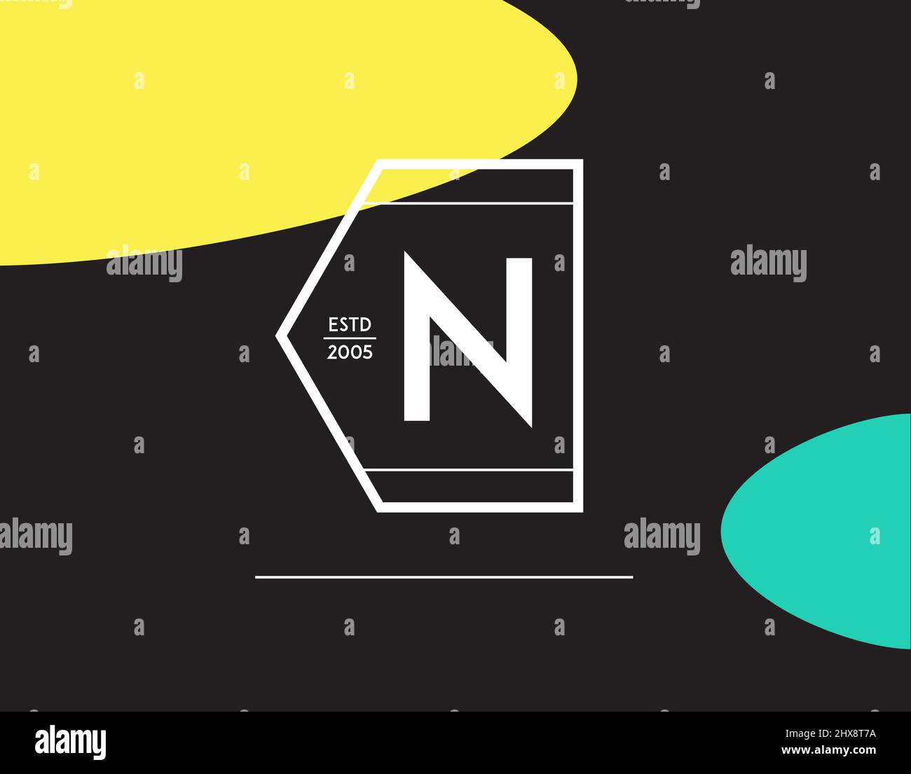 Minimal Geometric Lined Template for Hipster Identity in Vector Stock Vector