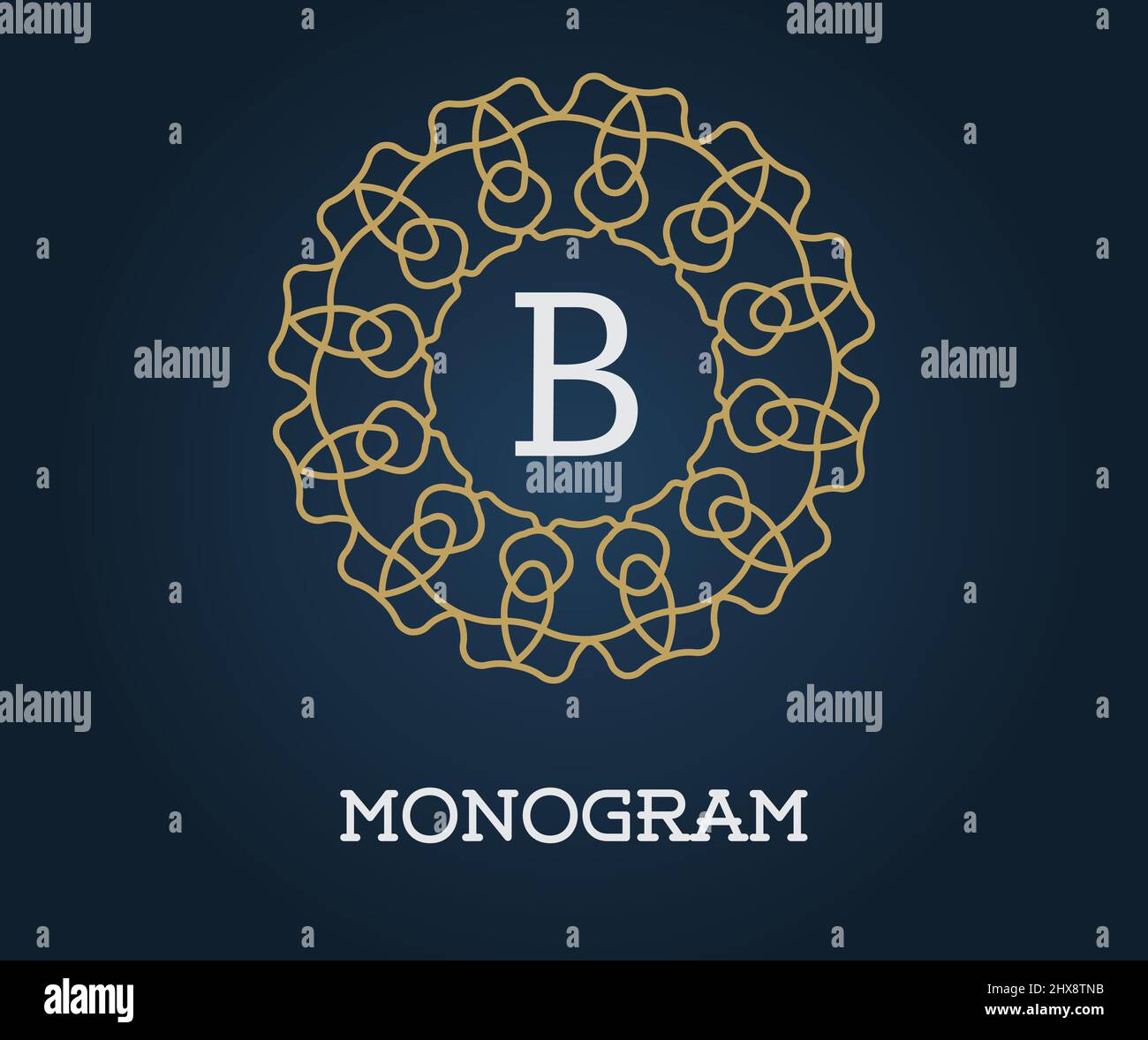 Monogram Design Template with Letter Vector Illustration Premium ...