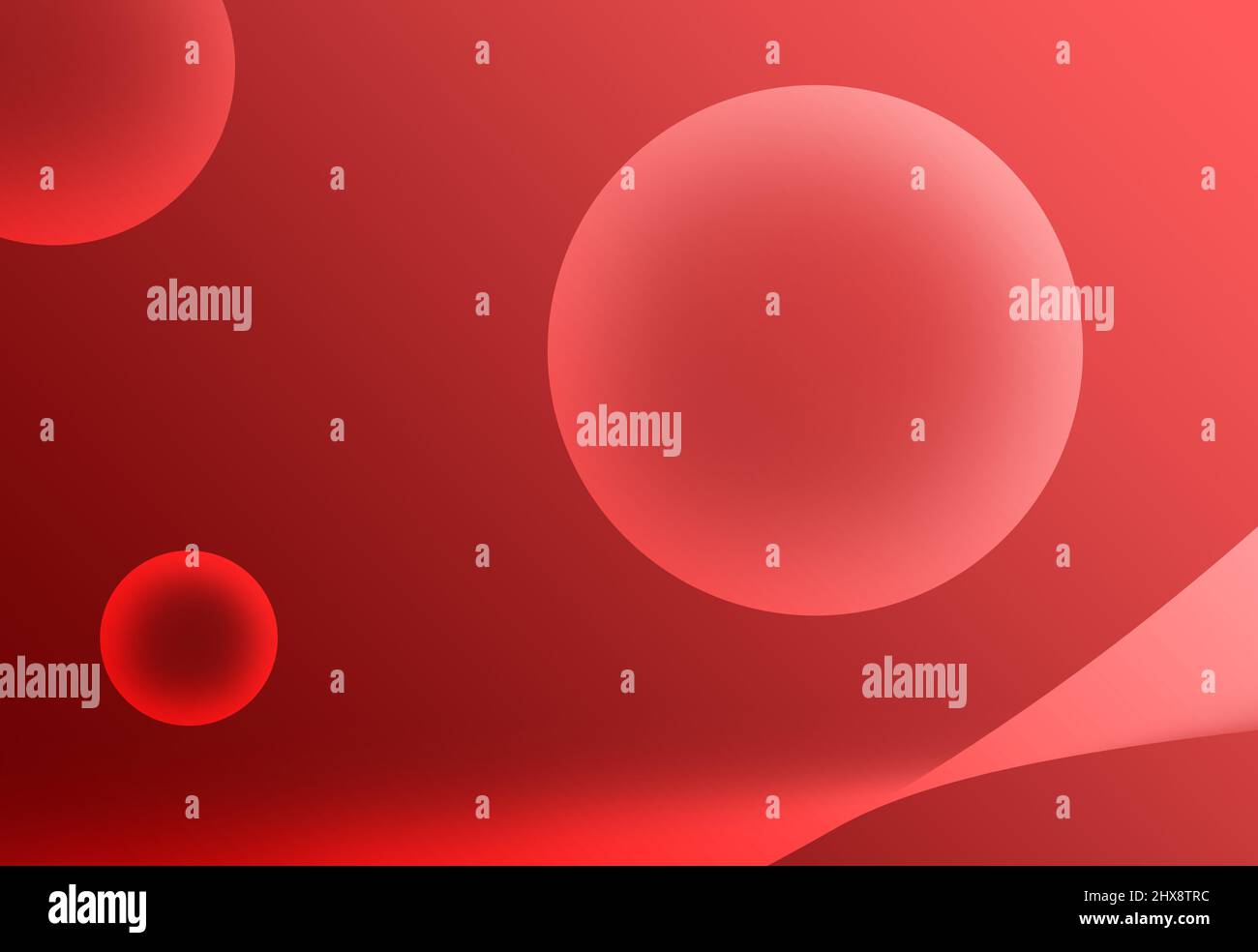 Illustration of Gradient Red 3D Various Size Spheres for Abstract Background Stock Photo