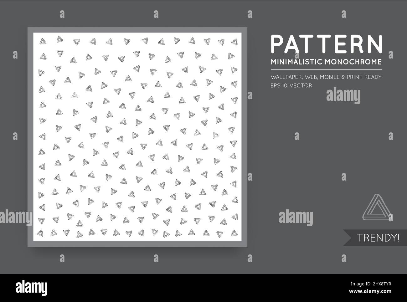 Vector White Abstract Background with Seamless Random Black Monochrome Figures Stock Vector