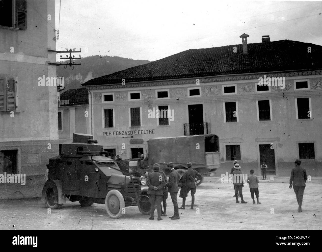 Prima Guerra Mondiale - Ansaldo - Lancia 1Z Provincia di Belluno Fonzaso Feltre Stock Photo