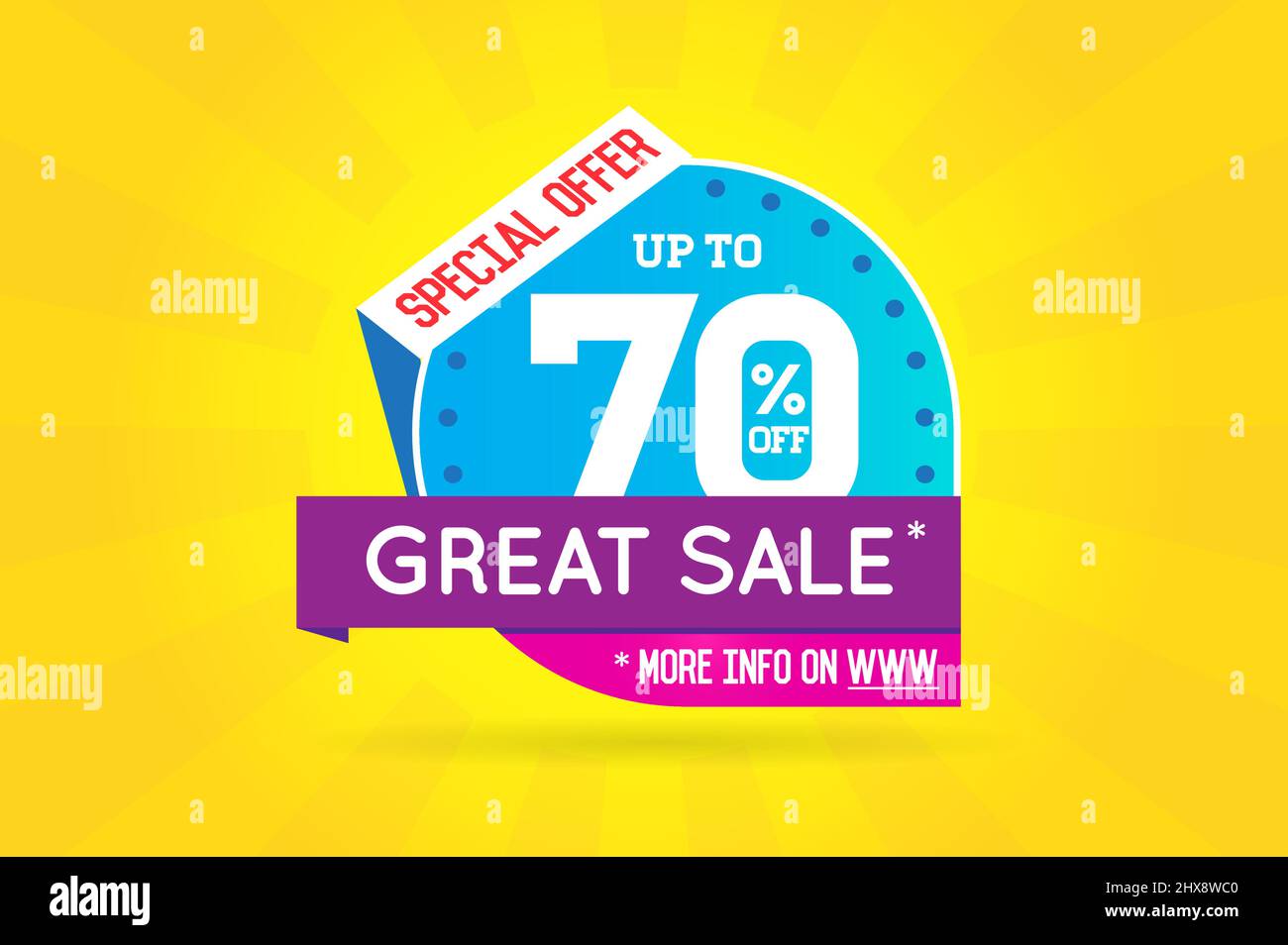 Sale Sign Banner Poster ready for Web and Print. Vector. Super, Mega, Huge Sale with Special Offer Stock Vector