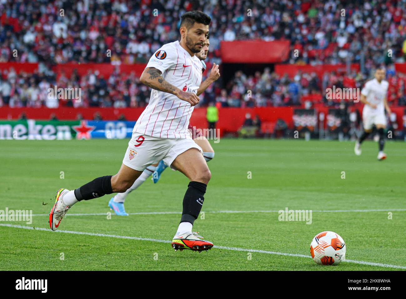 SEVILLE, SPAIN - MARCH 10: Jesus Corona of Sevilla during the UEFA Europa League match between Sevilla and West Ham United at Ramon Sanchez Pizjuan on March 10, 2022 in Seville, Spain (Photo by Dax Images/Orange Pictures) Stock Photo