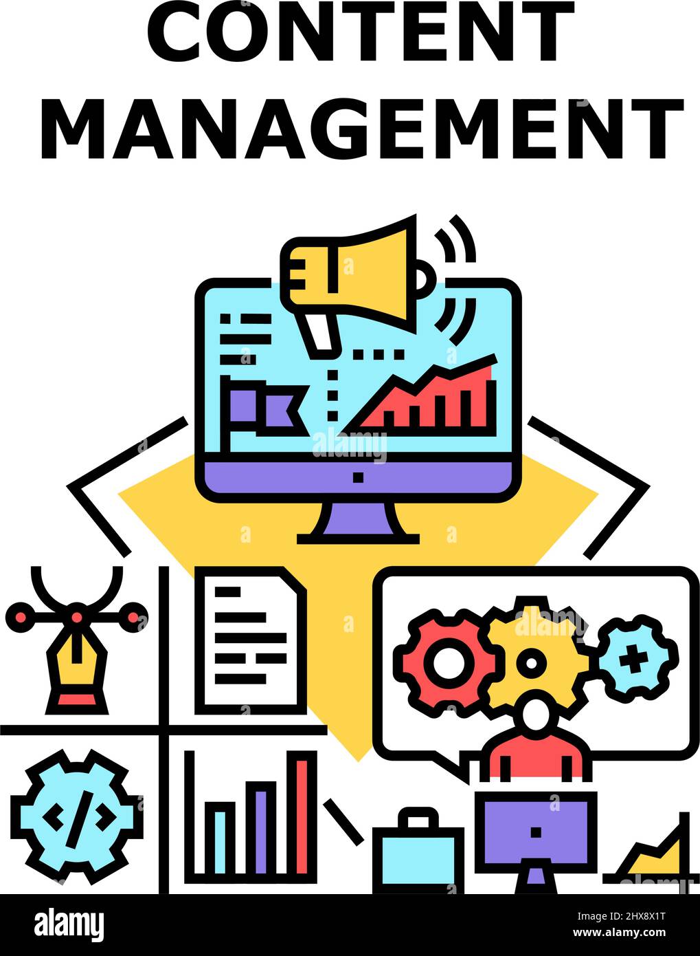 Content Management Vector Concept Illustration Stock Vector Image & Art ...