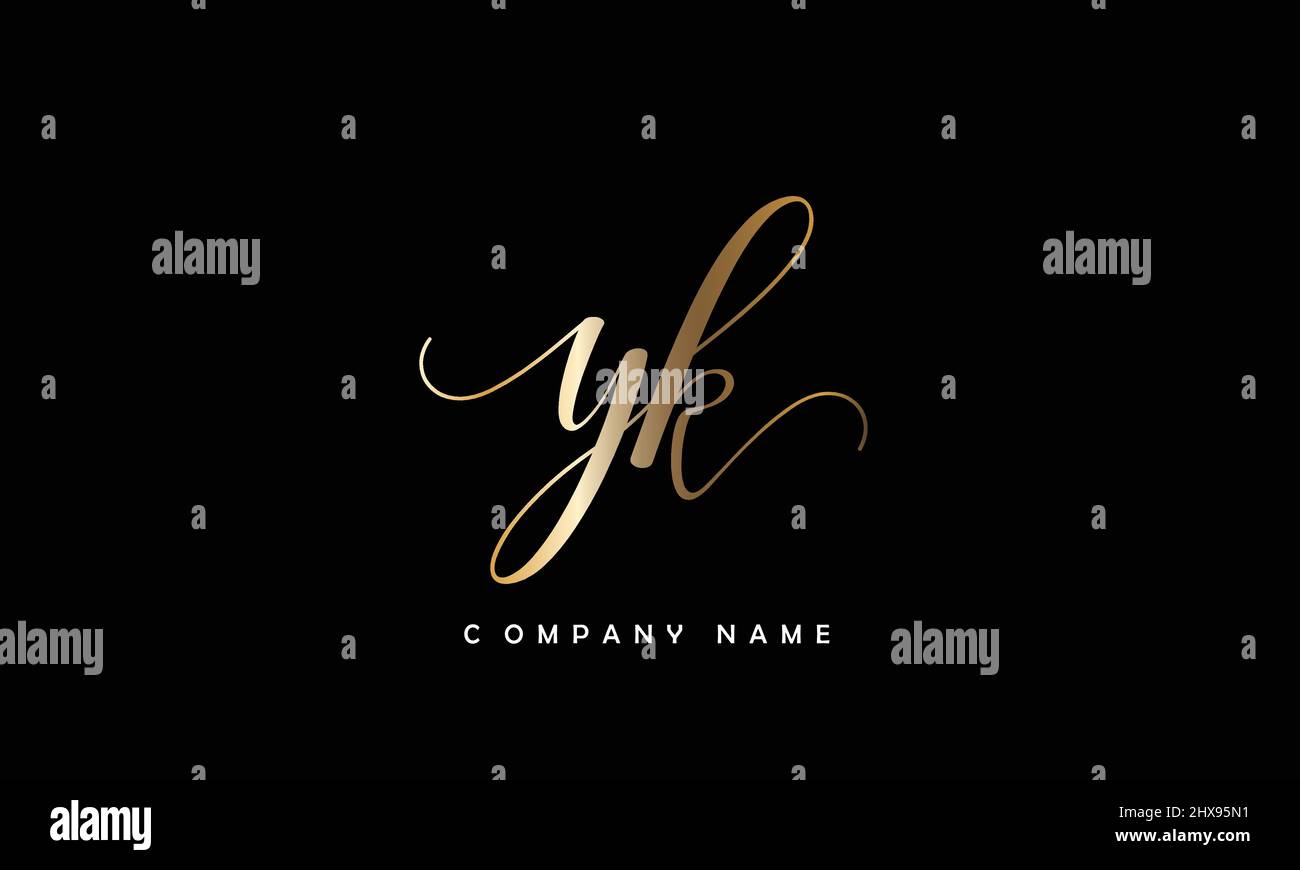 yk or ky alphabets letters initial monogram Stock Vector