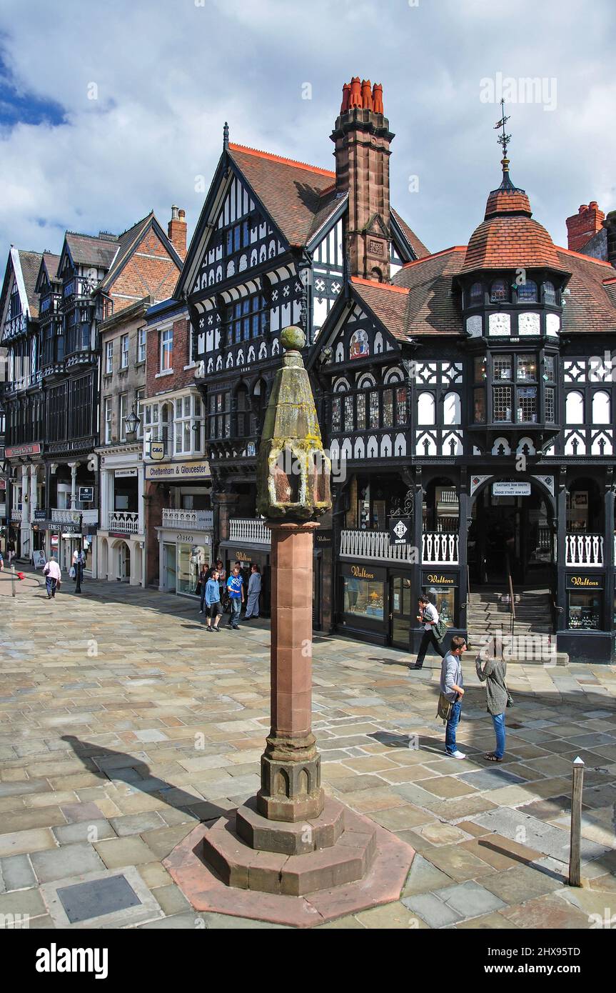 High Cross with The Rows behind, Bridge Street, Chester, Cheshire ...