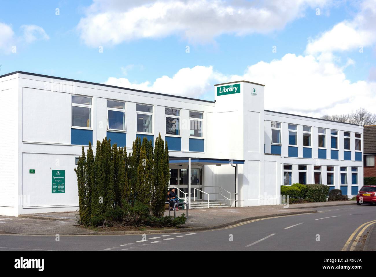 Egham Library, Fairhaven, Egham, Surrey, England, United Kingdom Stock Photo