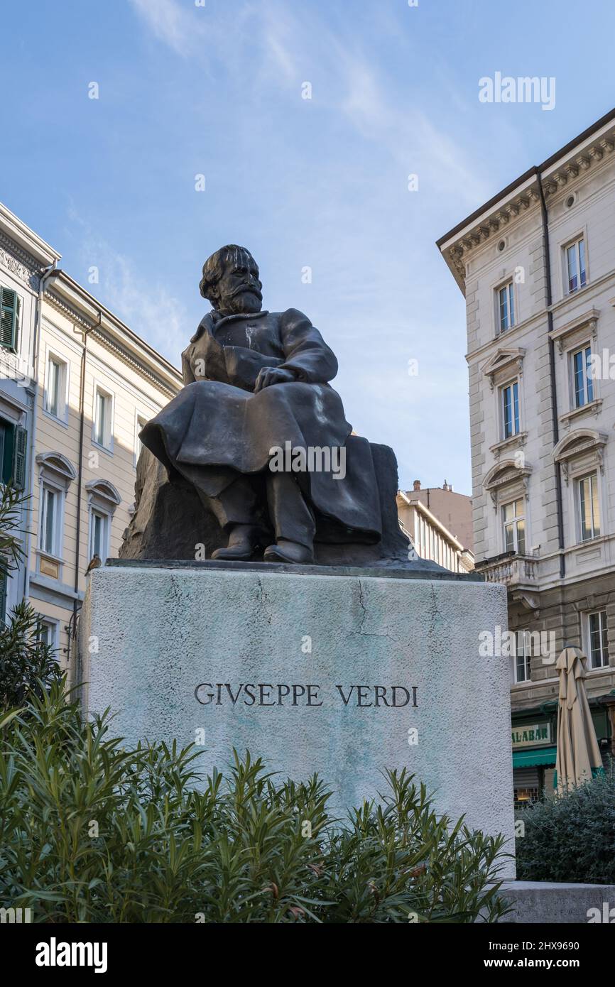 Giuseppe Verdi statue in Trieste, Italy Stock Photo