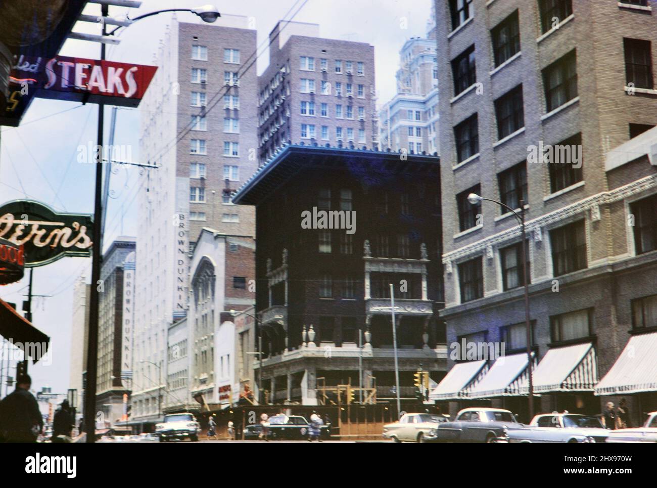 Downtown Tulsa Oklahoma, Brown Dunkin department store in the distance