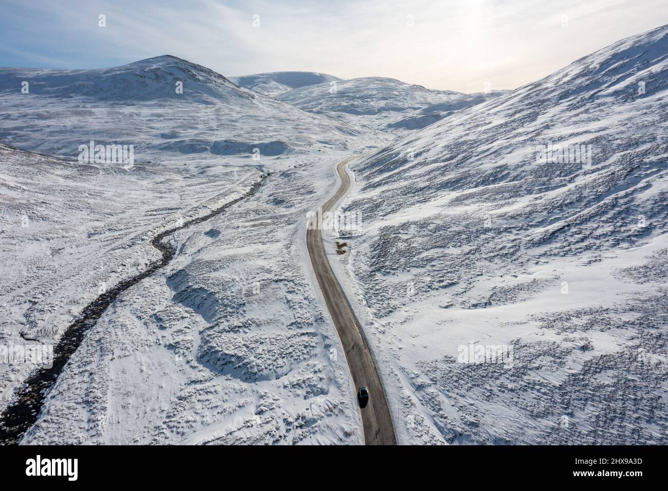 The Snowroads Scenic Route, A82, Glenshee, Scotland, UK Stock Photo