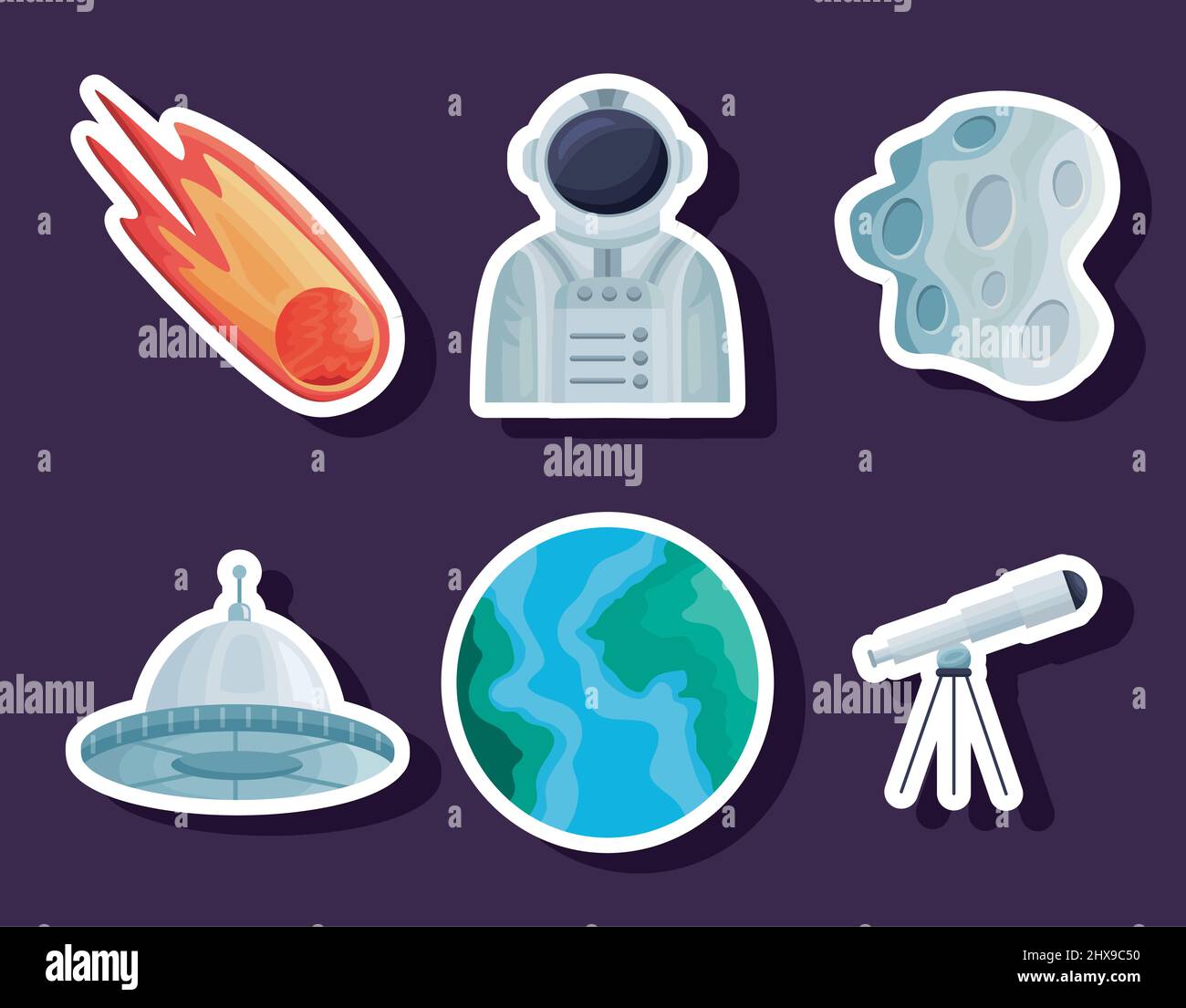 six space outer set icons Stock Vector Image & Art - Alamy