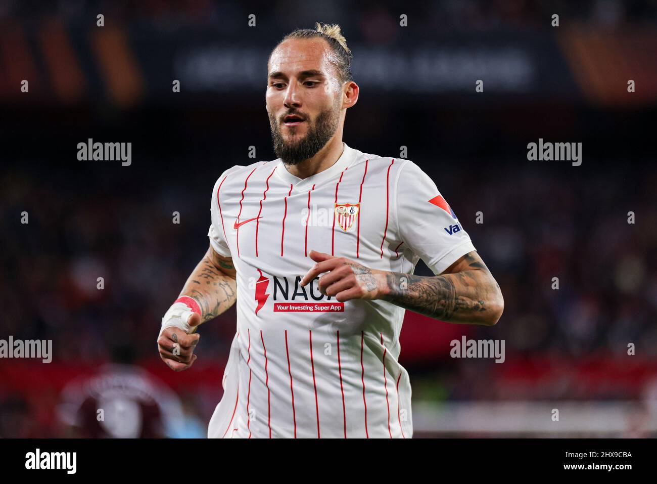 SEVILLE, SPAIN - MARCH 10: Nemanja Gudelj of Sevilla FC during the UEFA Europa League match between Sevilla and West Ham United at Ramon Sanchez Pizjuan on March 10, 2022 in Seville, Spain (Photo by Dax Images/Orange Pictures) Stock Photo