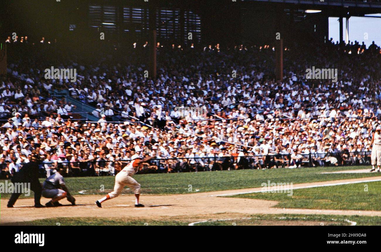 Cincinnati Reds baseball game at Crosley Field ca. 1961 Stock Photo