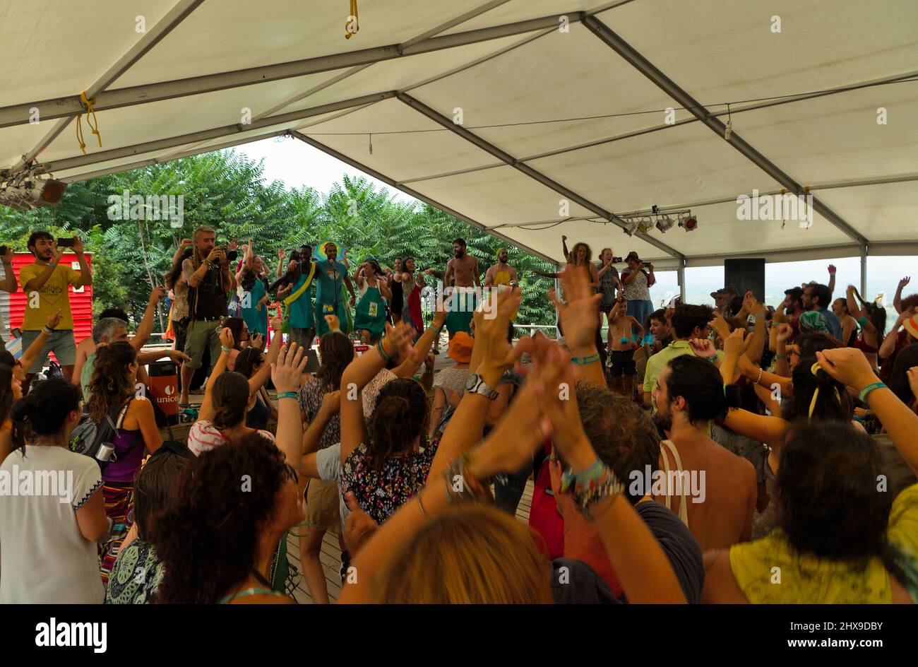 Andanças Festival 2018, August 05/18 Closing March and Celebration Ceremony. Castelo de Vide, Portugal Stock Photo