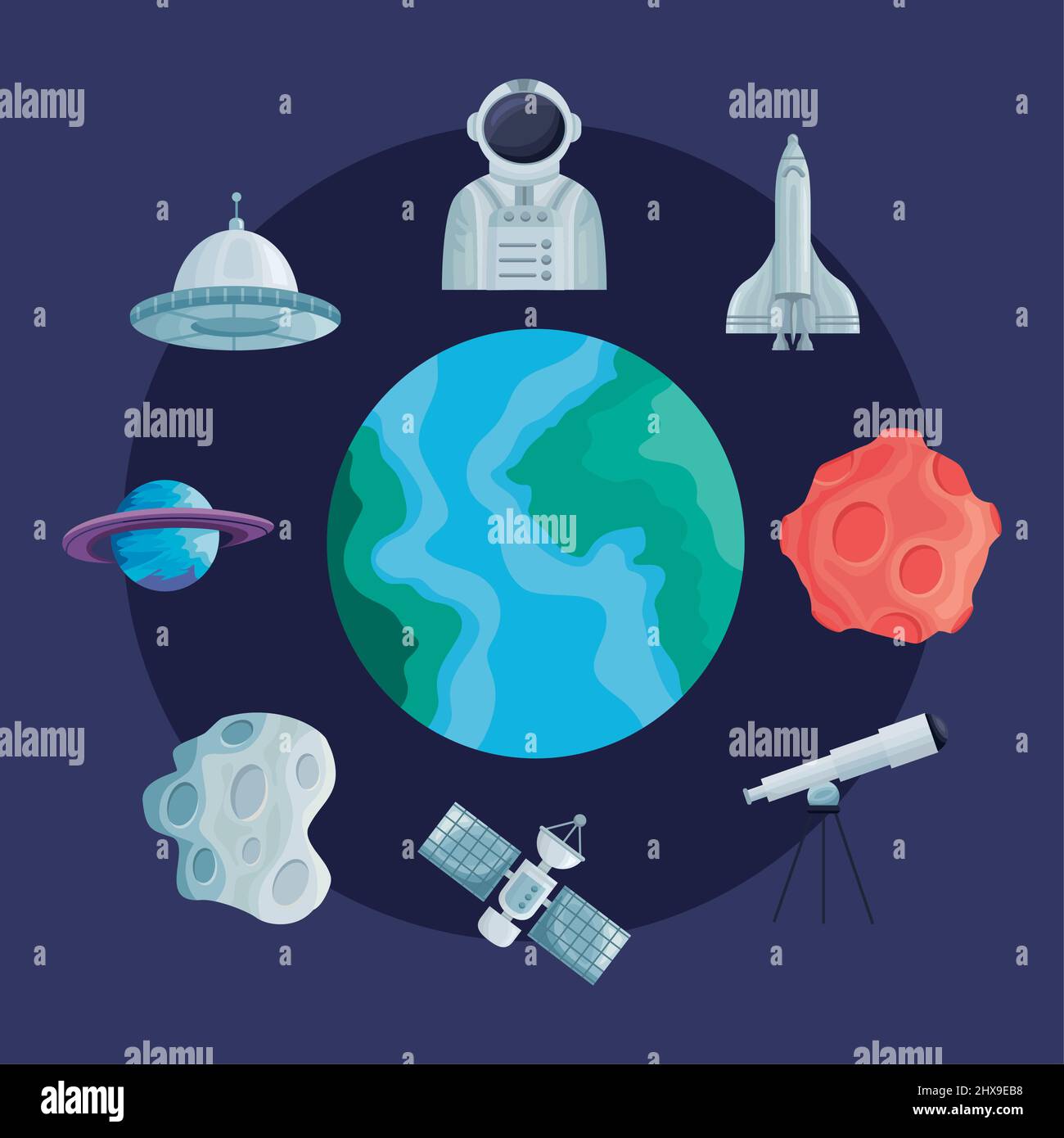 space outer set nine icons Stock Vector Image & Art - Alamy