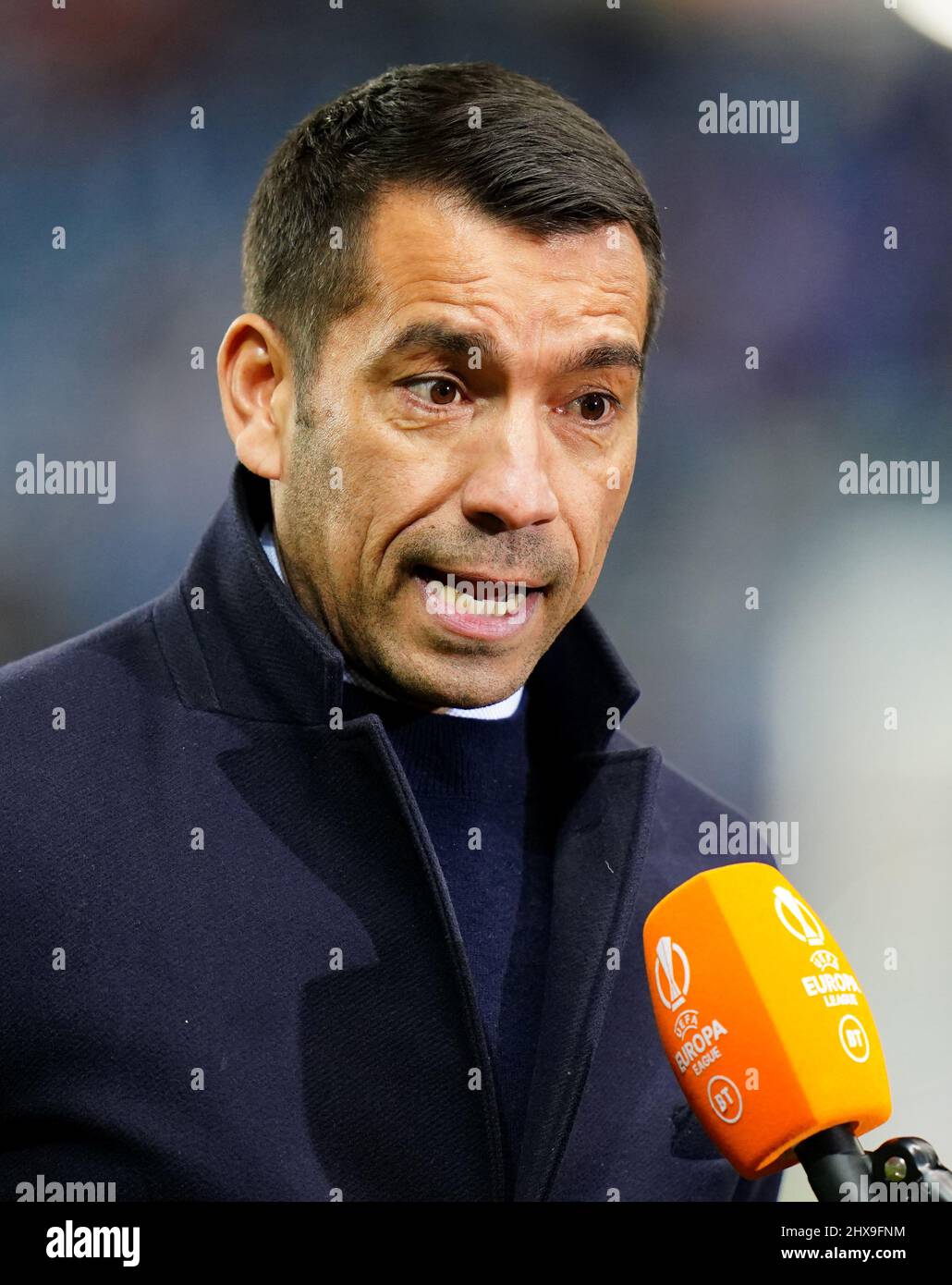 Rangers manager Giovanni van Bronckhorst during an interview ahead of