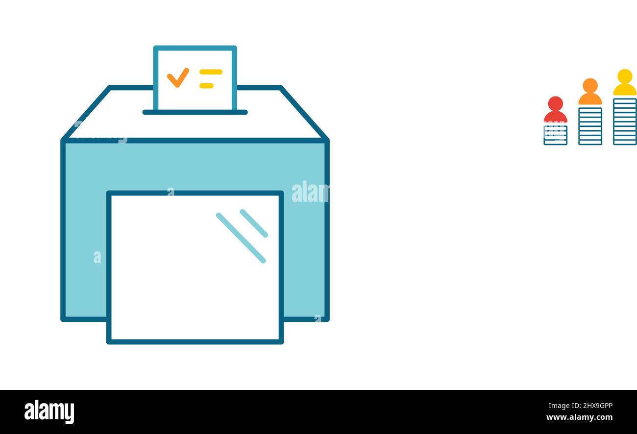 Vector illustation of voting icon in flat style on white background. Stock Vector