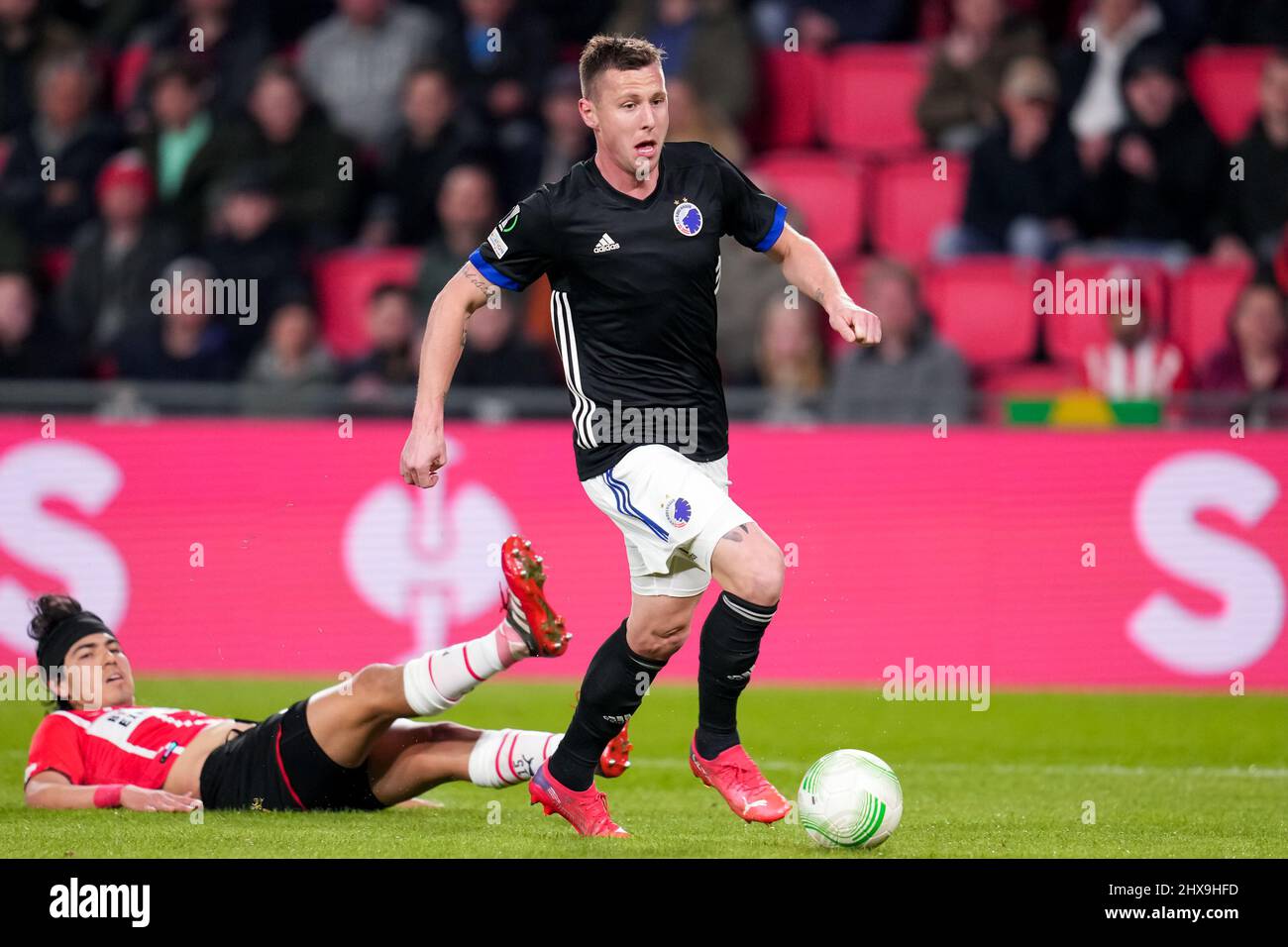 Eindhoven, Netherlands. 10th Mar, 2022. EINDHOVEN, NETHERLANDS - MARCH 10: Lukas Lerager of F.C. Copenhagen during the UEFA Conference League Round of 16 Leg One match between PSV Eindhoven and F.C. Copenhagen at the PSV Stadion on March 10, 2022 in Eindhoven, Netherlands (Photo by Patrick Goosen/Orange Pictures) Credit: Orange Pics BV/Alamy Live News Stock Photo