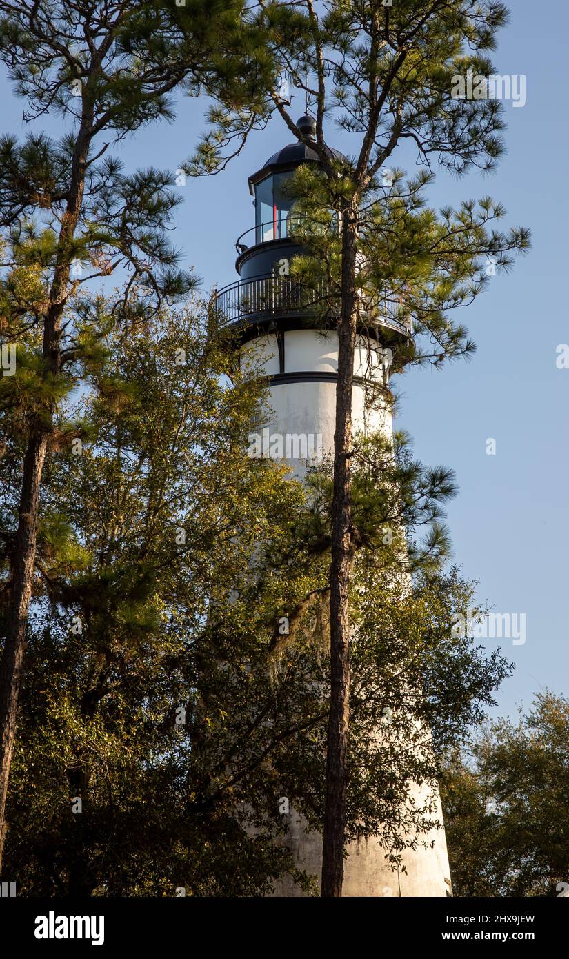 Historic Amelia Island Lighthouse in Fernandina Beach, Florida. Stock Photo