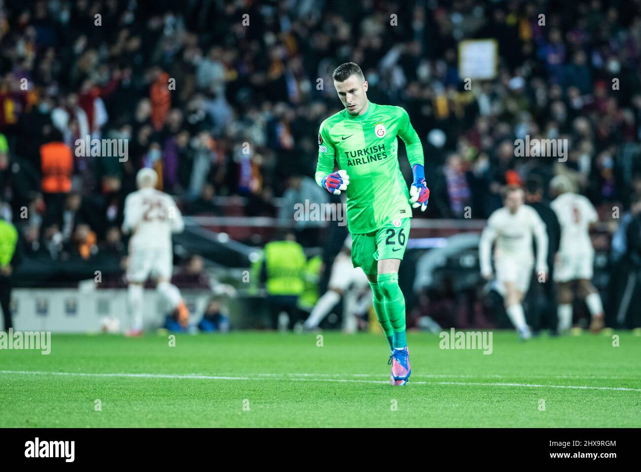 Barcelona, Spain. 10th Mar, 2022. 10th March 2022 ; Nou Camp, Barcelona, Spain: Europa league football, FC Barcelona versus Galatasaray; I&#xf1;aki Pe&#xf1;a Galatasaray goalkeeper in action Credit: Action Plus Sports Images/Alamy Live News Stock Photo