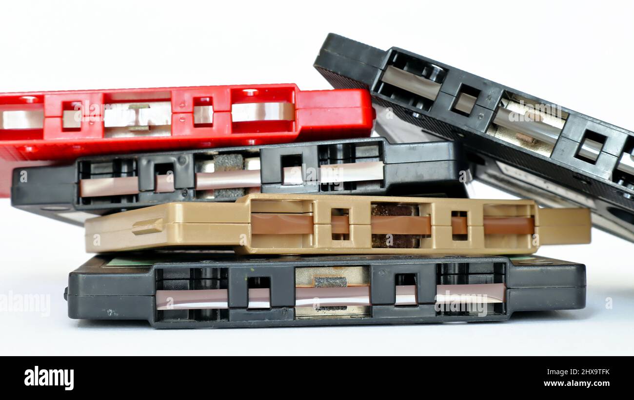 Vintage Cassette tape isolated on a white background Stock Photo - Alamy