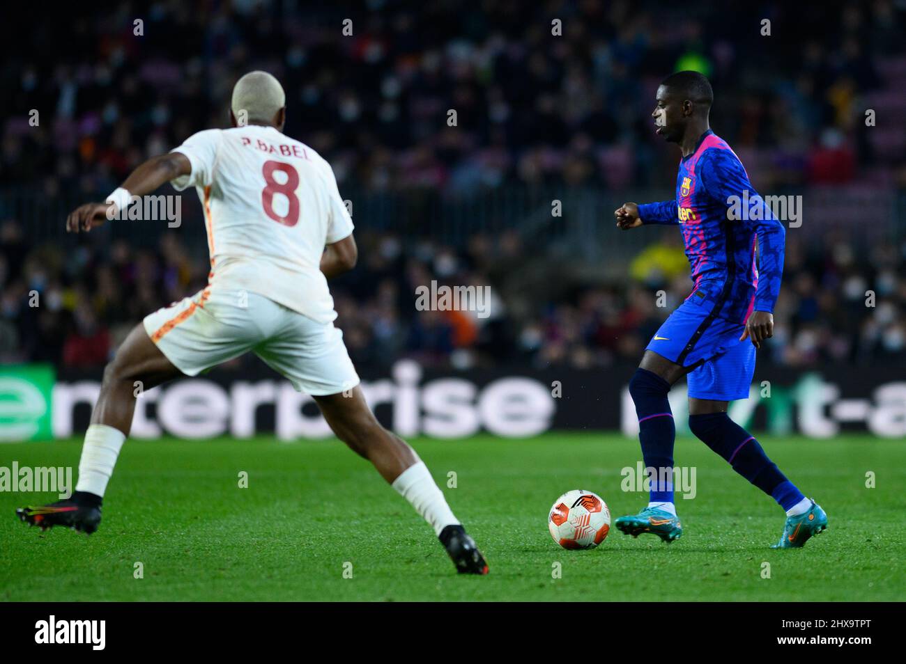 Barcelona, Spain. 10th Mar, 2022. BARCELONA, SPAIN - MARCH 10: Ousmane Dembele of FC Barcelona during the UEFA Europa League match between FC Barcelona and Galatasaray at Camp Nou on March 10, 2022 in Barcelona, Spain (Photo by Dax Images/Orange Pictures) Credit: Orange Pics BV/Alamy Live News Stock Photo