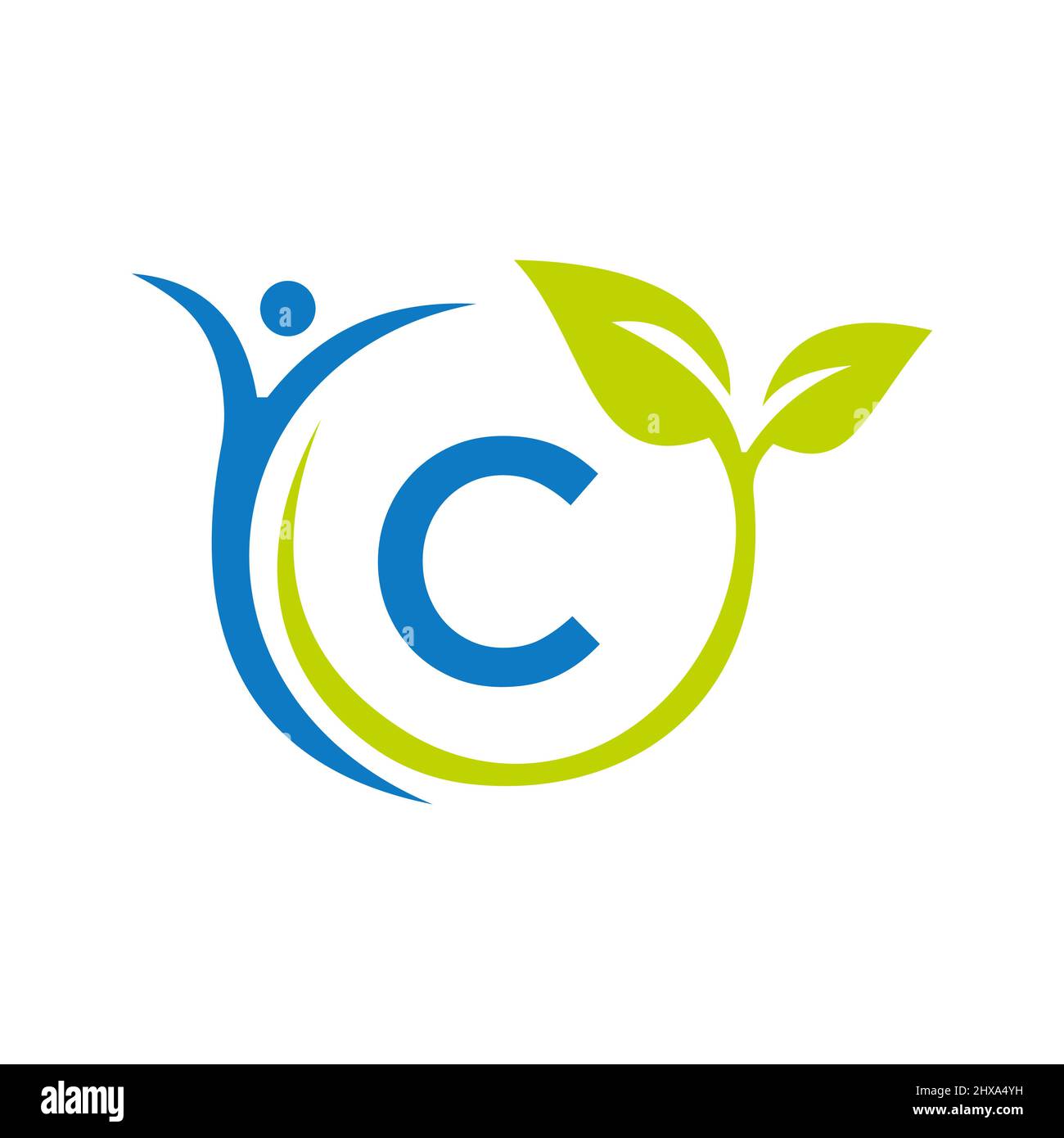 Letter C Health Care Logo Design. Medical Logo Template. Bio, Fitness