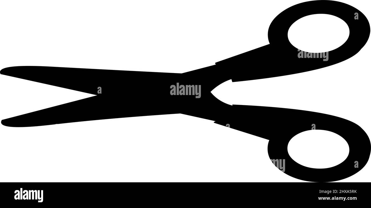Vector illustration of black silhouette of a scissors Stock Vector