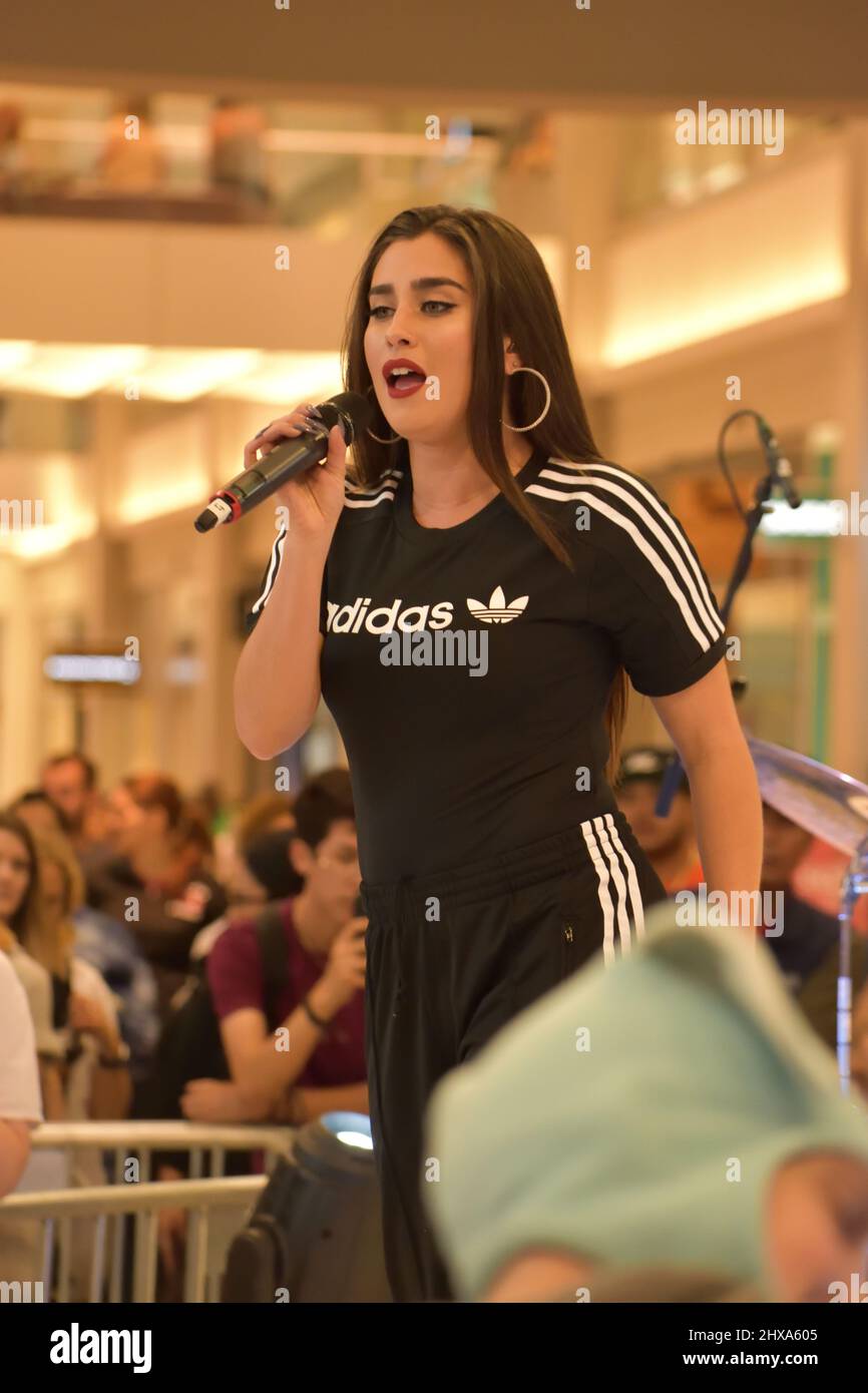 Lauren Jauregui, singer and former member of Fifth Harmony, performs in the  rotunda on August 17, 2019, in Bloomington, Minnesota at Mall of America  Stock Photo - Alamy