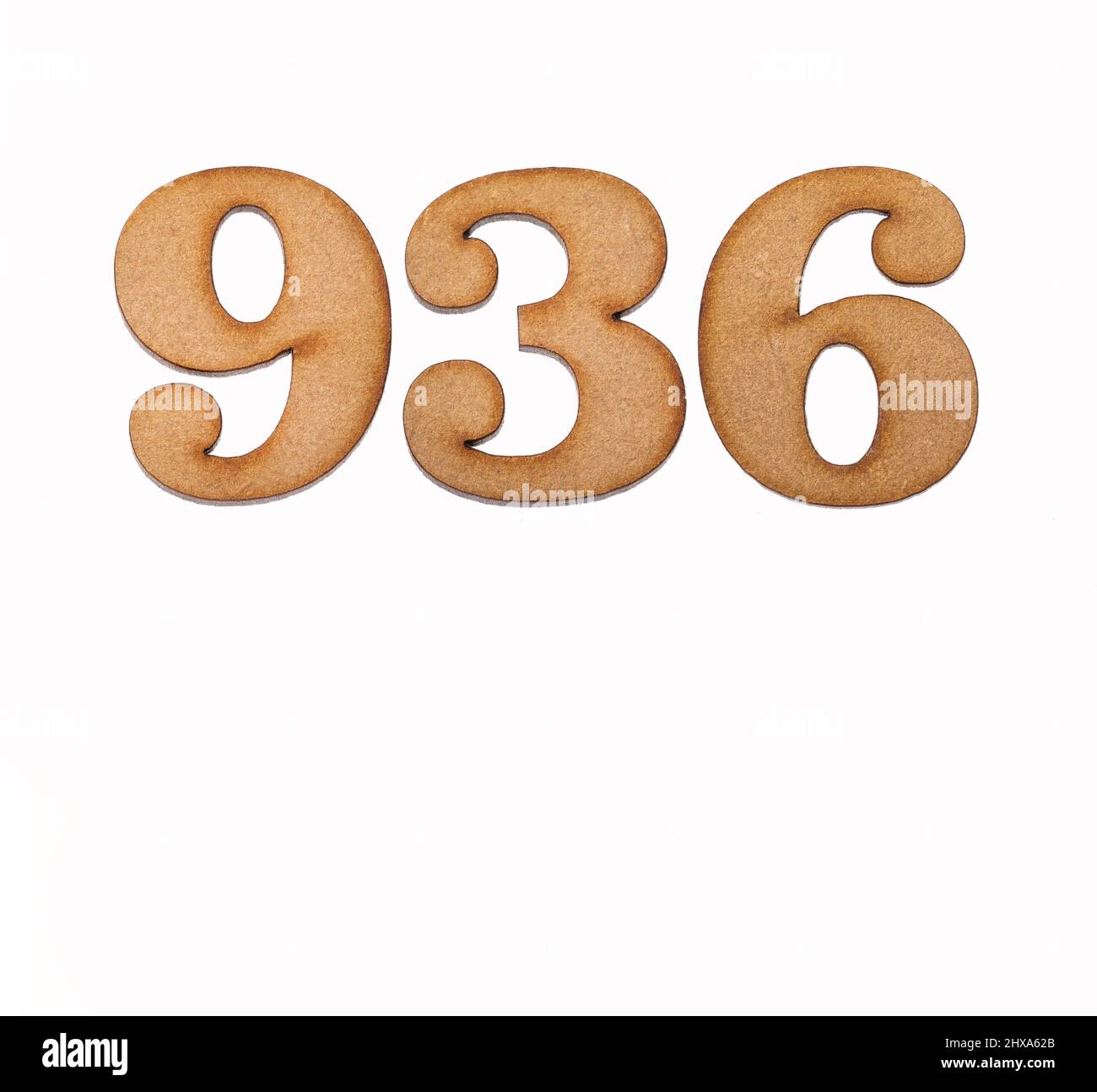 Number 936 Piece of wood isolated on white background Stock Photo Alamy
