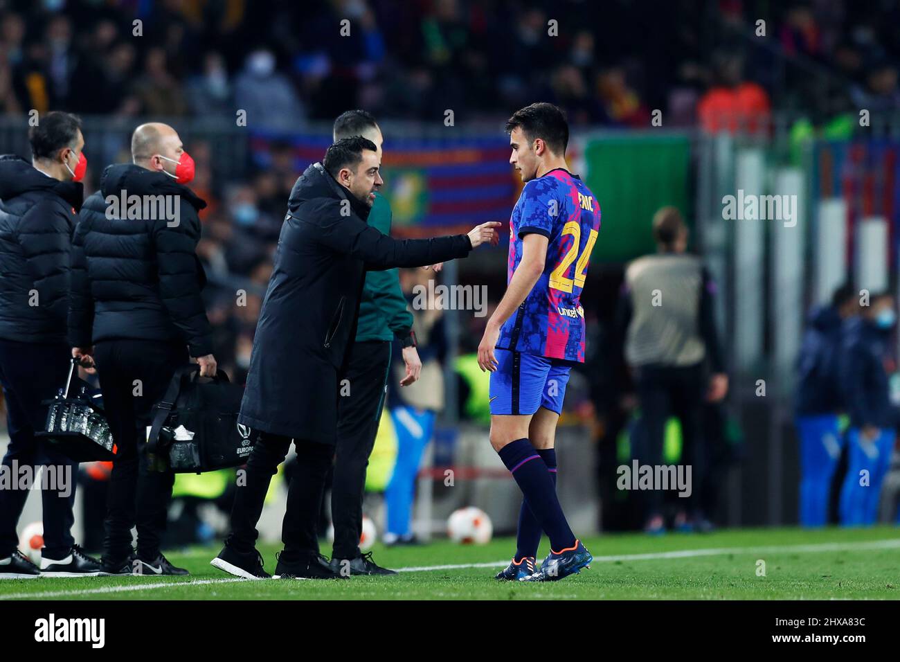 Barcelona, Spain. Credit: D. 10th Mar, 2022. Xavi Hernandez, Eric Garcia (Barcelona) Football/Soccer : UEFA Europa League Round of 16 1st leg match between FC Barcelona 0-0 Galatasaray AS at the Camp Nou stadium in Barcelona, Spain. Credit: D .Nakashima/AFLO/Alamy Live News Stock Photo