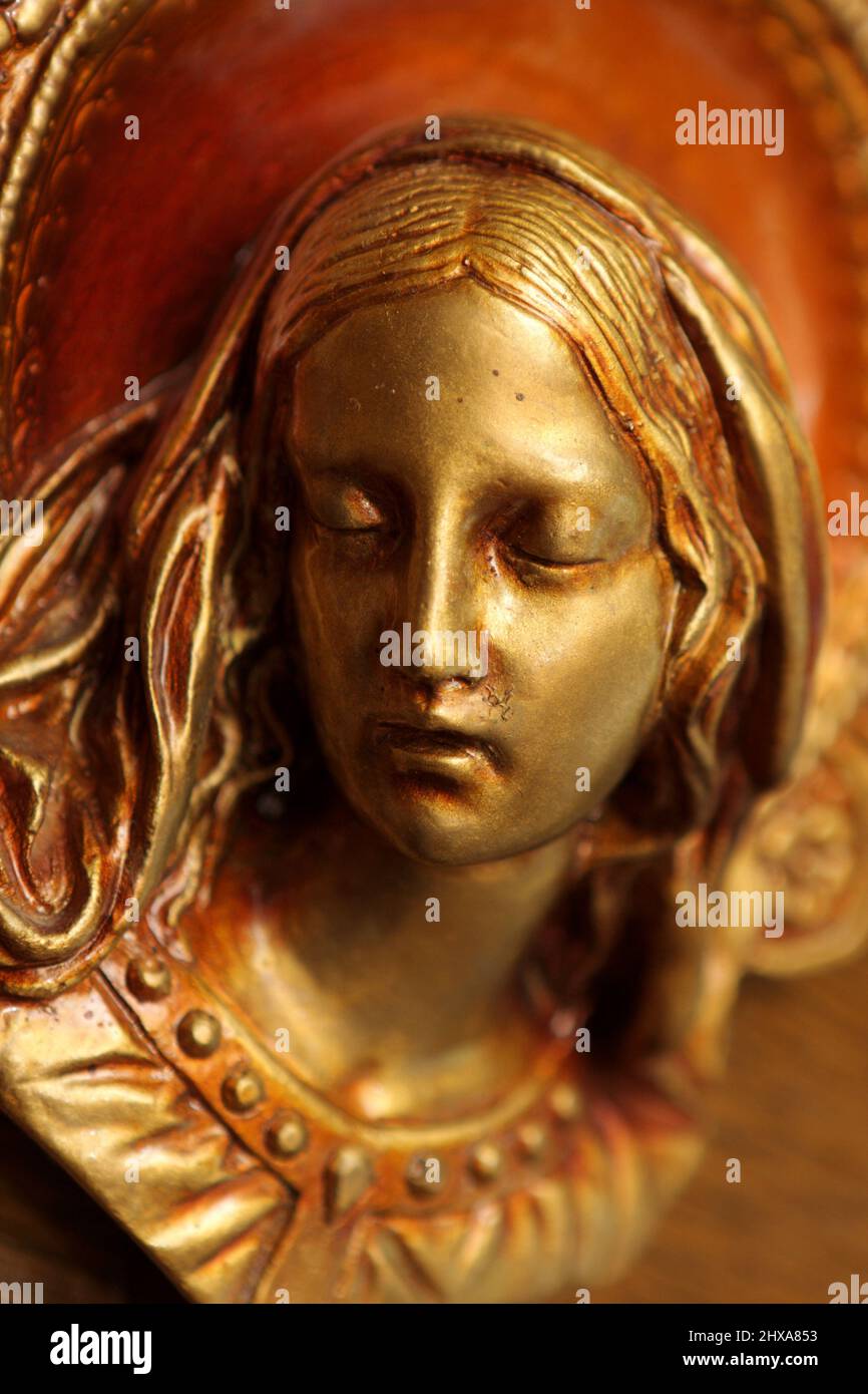 The ancient copper plate engraving of Mary Stock Photo Alamy