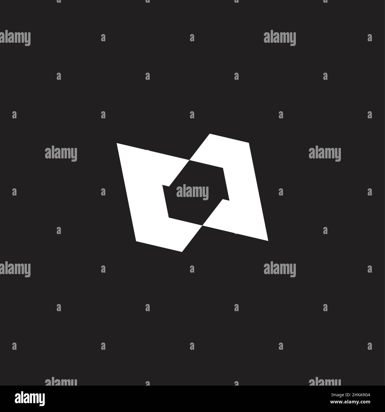 letter cc polygonal geometric logo vector Stock Vector