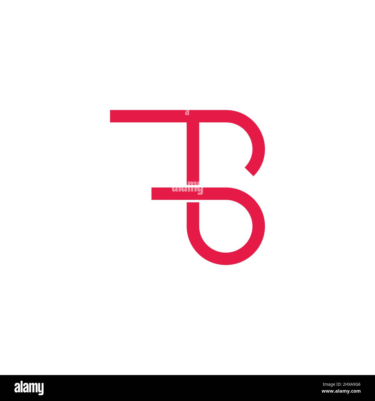 letter tb simple circle motion linear geometric logo vector Stock Vector