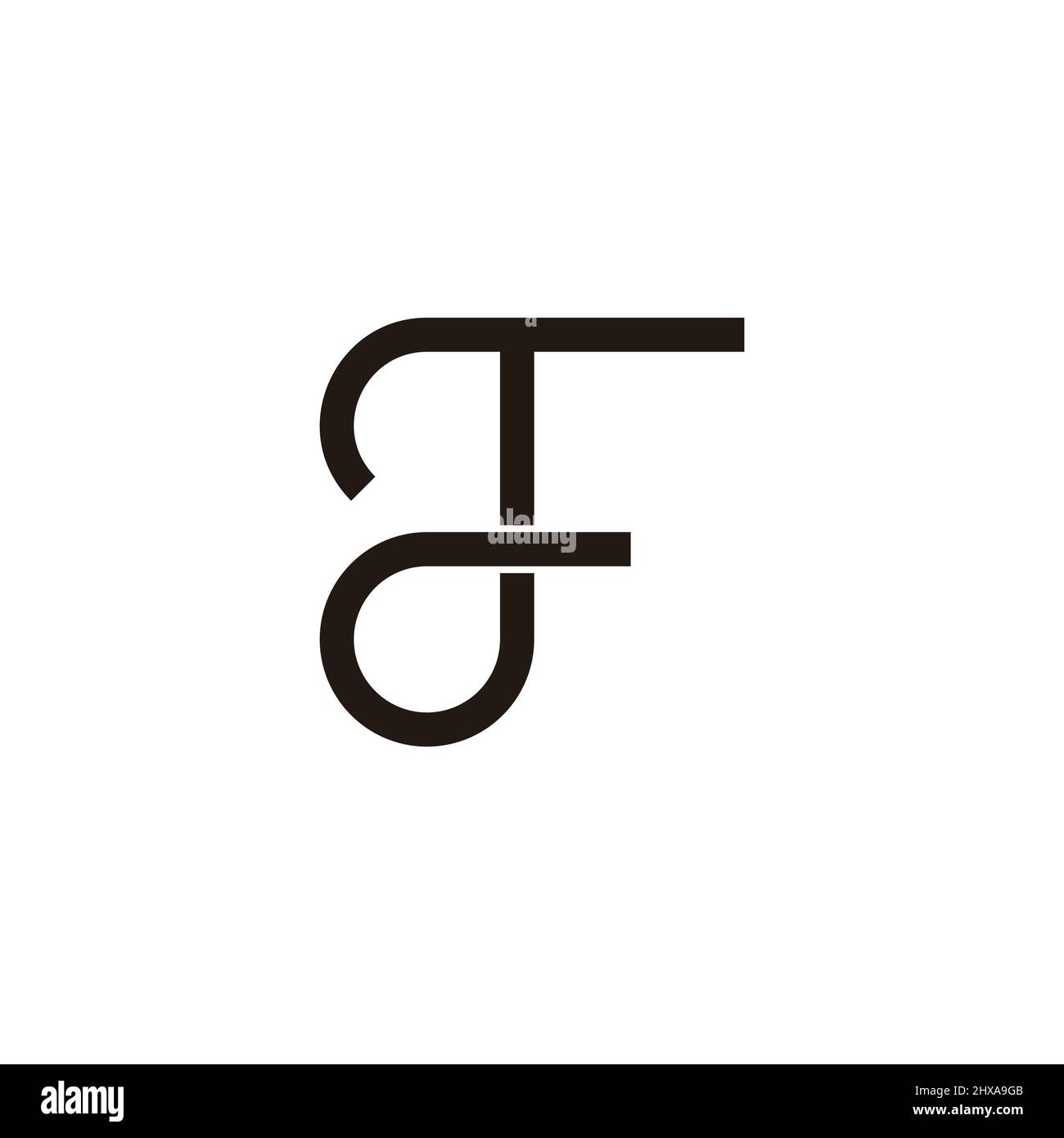 letter td simple circle linear geometric logo vector Stock Vector