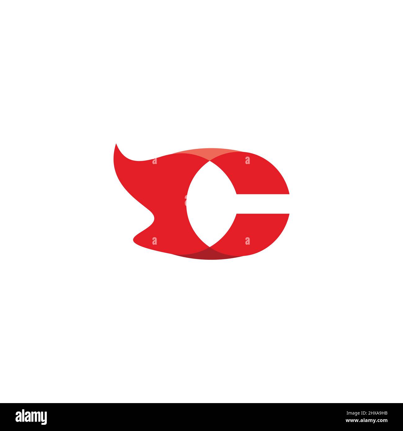 letter c motion flame run simple logo vector Stock Vector