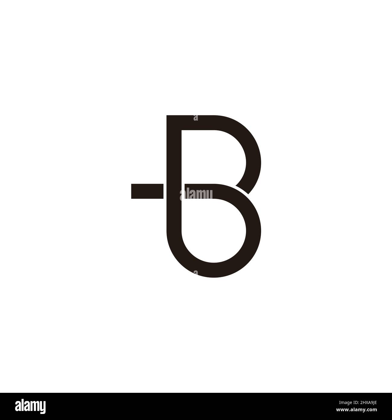 letter bb loop round geometric line logo vector Stock Vector