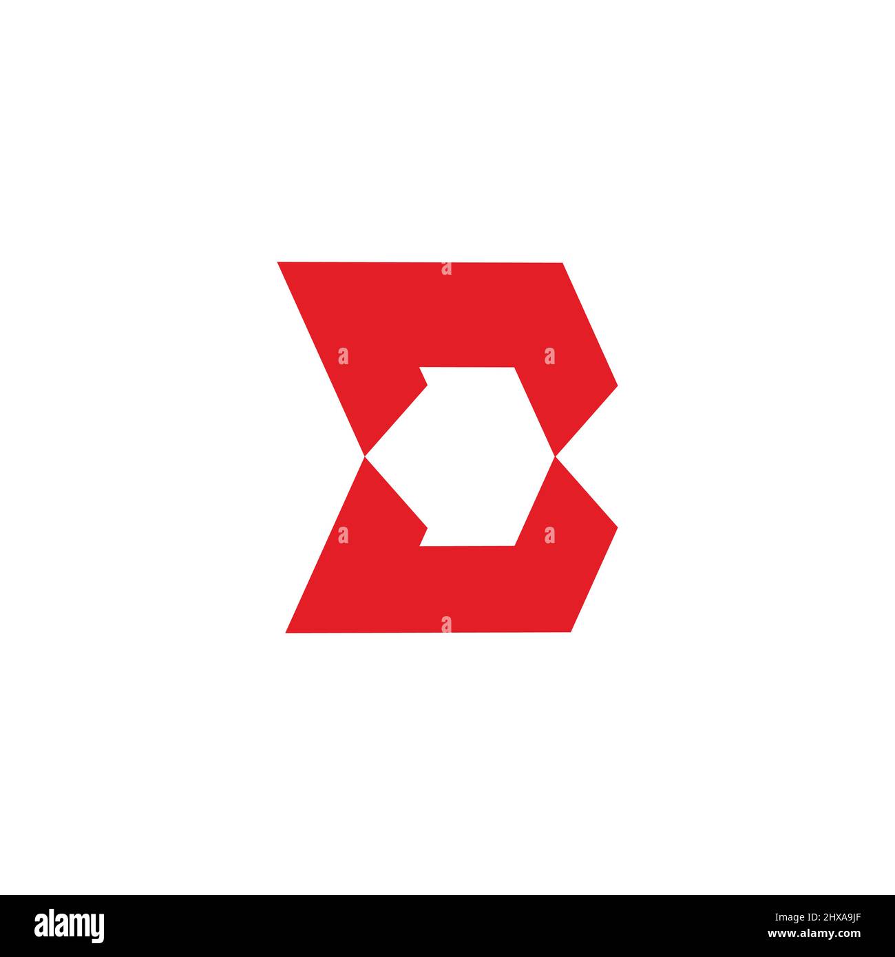 letter b red arrow geometric simple logo vector Stock Vector