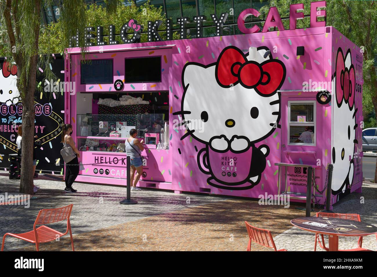 Nevada USA September 4, 2021 View of the colorful Hello Kitty Cafe